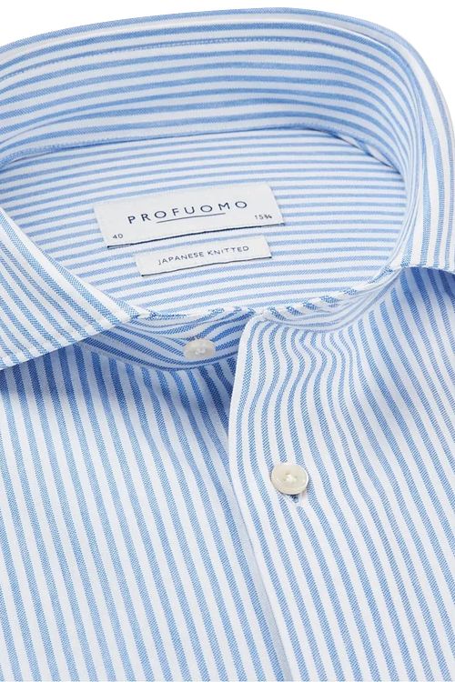 Profuomo Overhemd Japanese Knitted Blauw Strepen Product / Detail