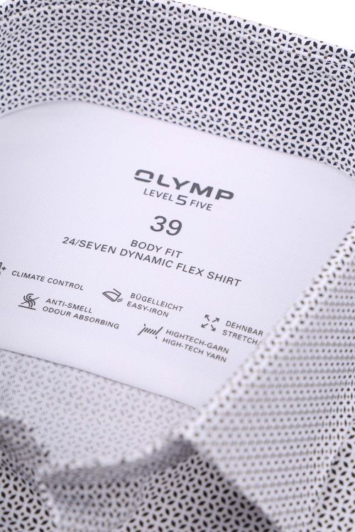 OLYMP Overhemd Level 5 24/Seven Print Blauw Product / Detail