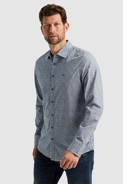 PME Legend Overhemd Print Blauw Model / Voorkant