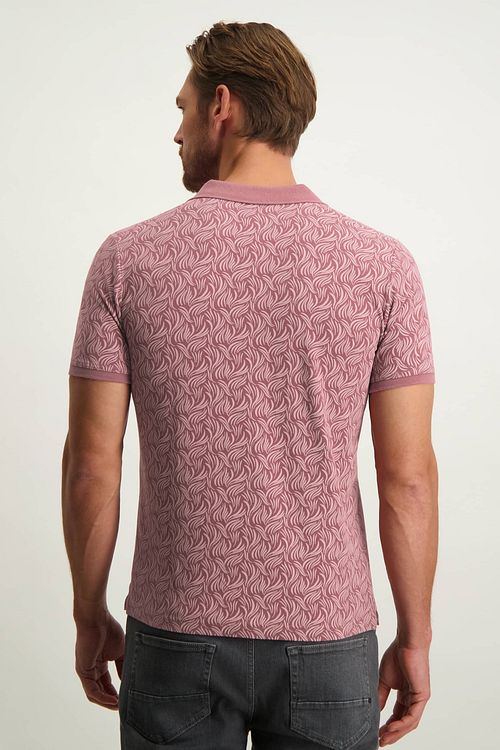 State Of Art Poloshirt Print Roze Model / Achterkant