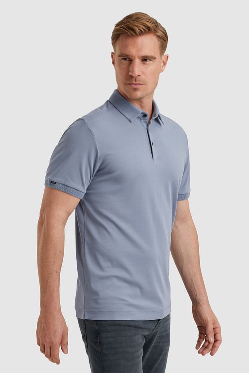 Vanguard Poloshirt Interlock Jersey Blauw Model / Zijkant