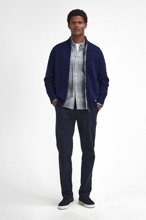 Barbour Talder Cardigan Zippé Laine Gris Model / Voorkant