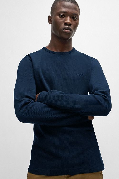 BOSS Pull Tempesto Bleu Foncé Model / Voorkant