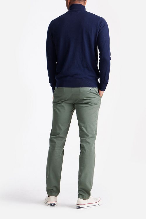 King Essentials The Michael Half Zip Pull Merino Navy Model / Achterkant