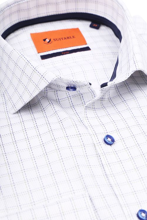 Camicia Suitable in twill a quadri blu Product / Detail