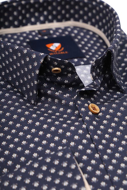 Suitable Camicia con stampa blu scuro 267-10 Product / Detail