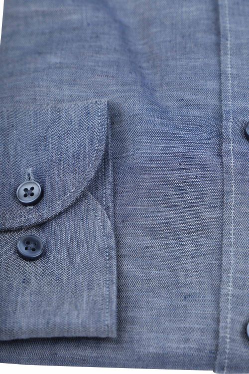 Camicia OLYMP Level 5 in misto lino blu Product / Detail