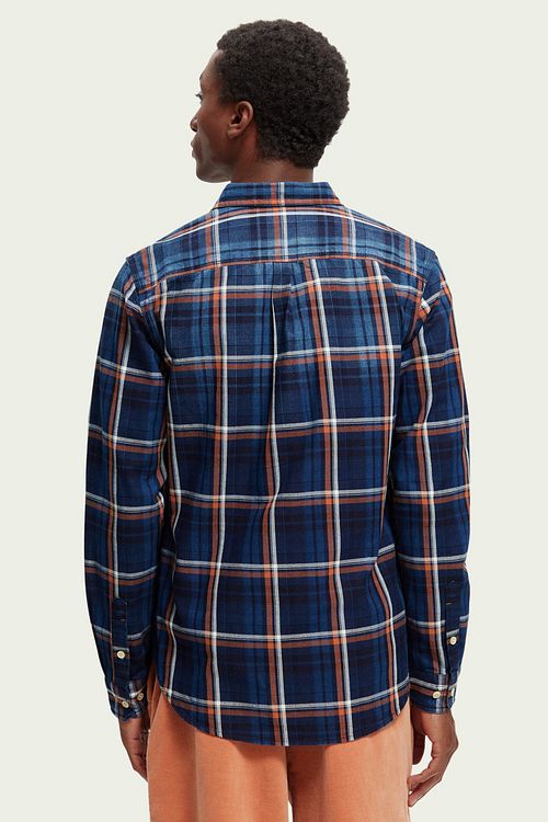 Camicia Scotch and Soda blu a quadri Model / Achterkant