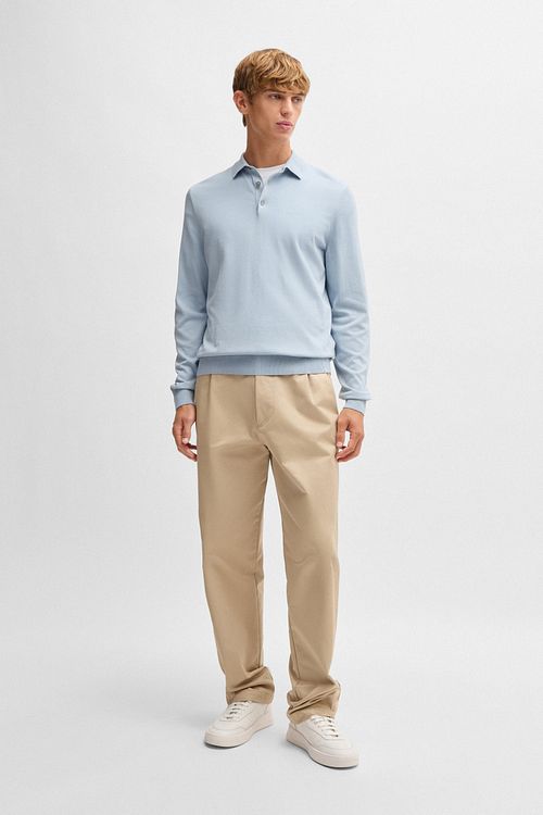 BOSS Polo a maniche lunghe Gemello azzurro chiaro Model / Voorkant