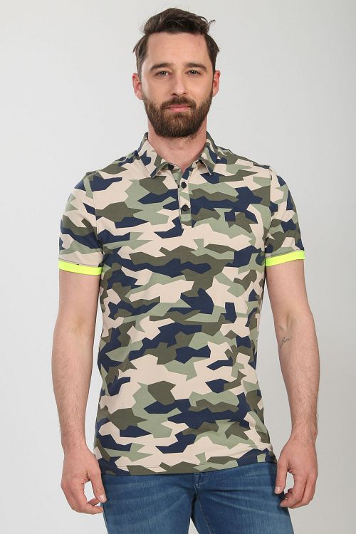 Blue Industry Polo Army wielokolorowe Model / Voorkant