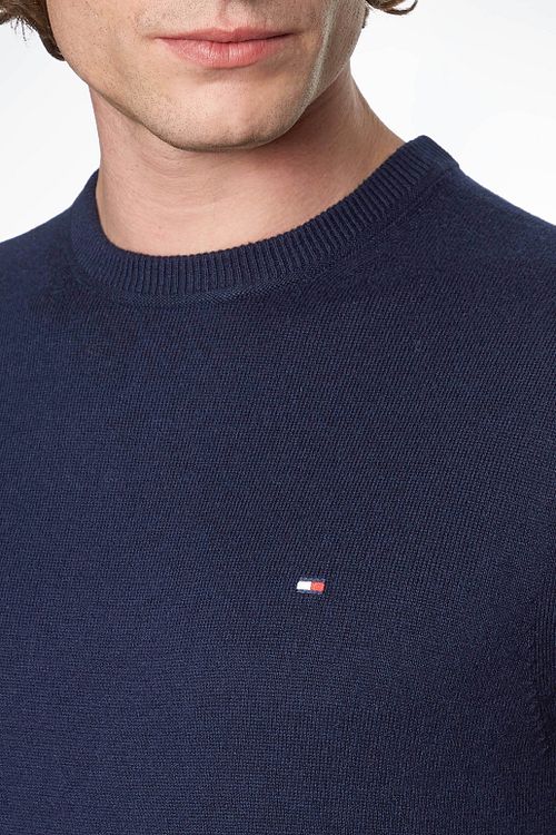 Tommy Hilfiger Pullover Cotton Kashmir Navy Model / Detail