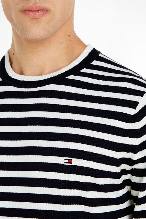 Tommy Hilfiger Trui Stripe Navy Model / Detail