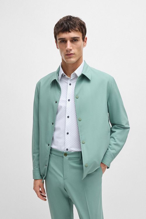 BOSS Chemise Hank Stretch Impression Blanche Model / Voorkant