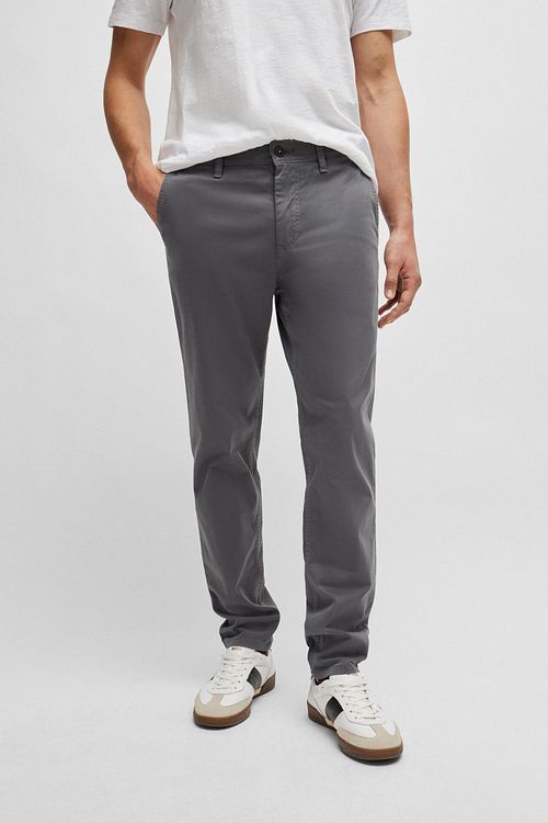 BOSS Chino de satén antracita Model / Voorkant