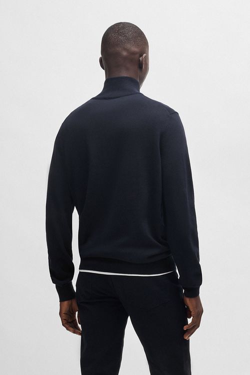 BOSS Kanobix Halvzip Tröja Mörkblå Model / Achterkant