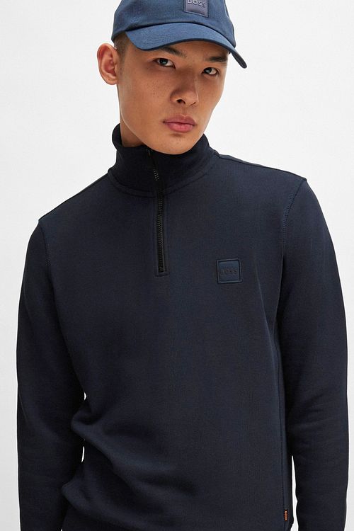 BOSS Zetrust Half Zip Trøje Navy Model / Voorkant
