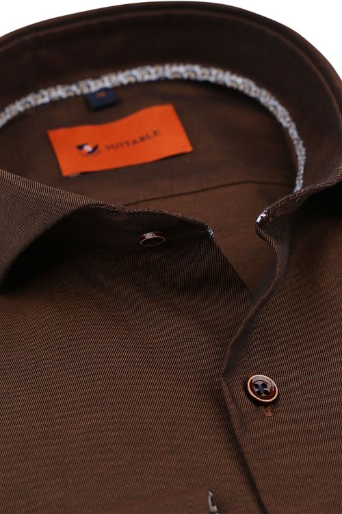 Suitable koszula twill brązowa Product / Detail