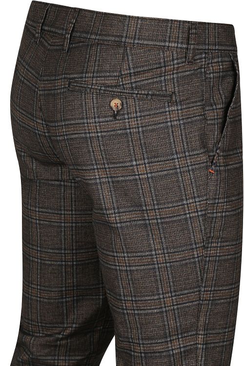 Suitable Chino Pico w kratę brązowe Product / Detail