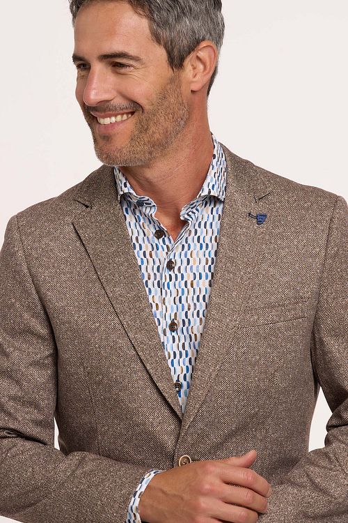 R2 Jersey Blazer Brun Model / Detail