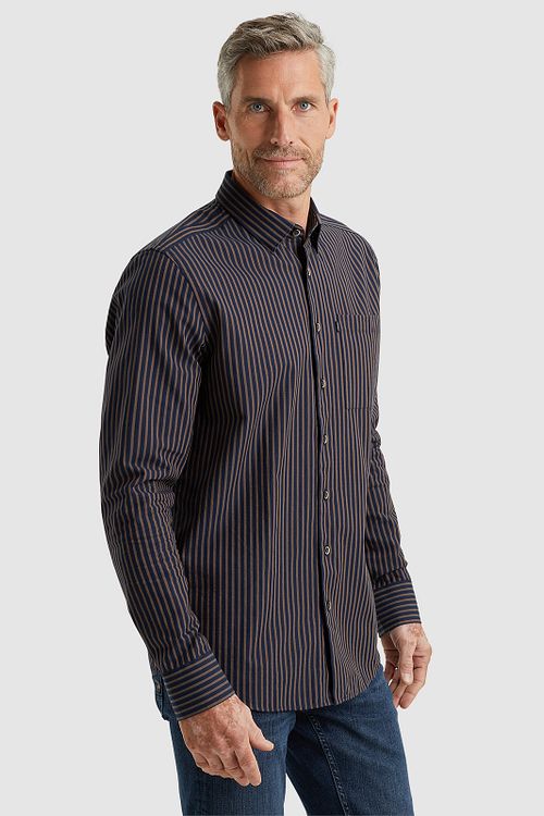 Vanguard Skjorte Striber Marinebrun Model / Zijkant