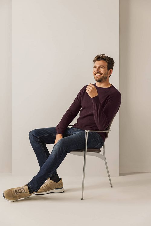 State Of Art Sweater Structure Contrast Burgundy Model / Sfeerbeeld