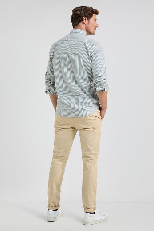 Camicia McGregor in popeline a righe verde salvia Model / Achterkant