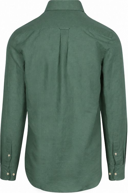 Camicia Steppin' Out in lino e cotone verde scuro Product / Achterkant