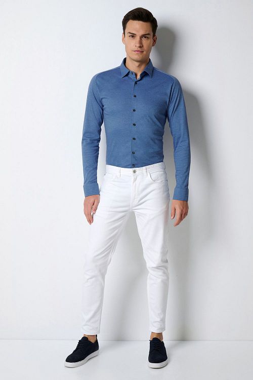 Camisa Kent azul de Desoto Model / Voorkant