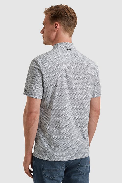 Camisa Vanguard de manga corta con estampado azul Model / Achterkant