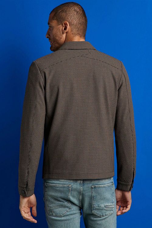 Chaqueta con cremallera Cast Iron de cuadros marrón Model / Achterkant