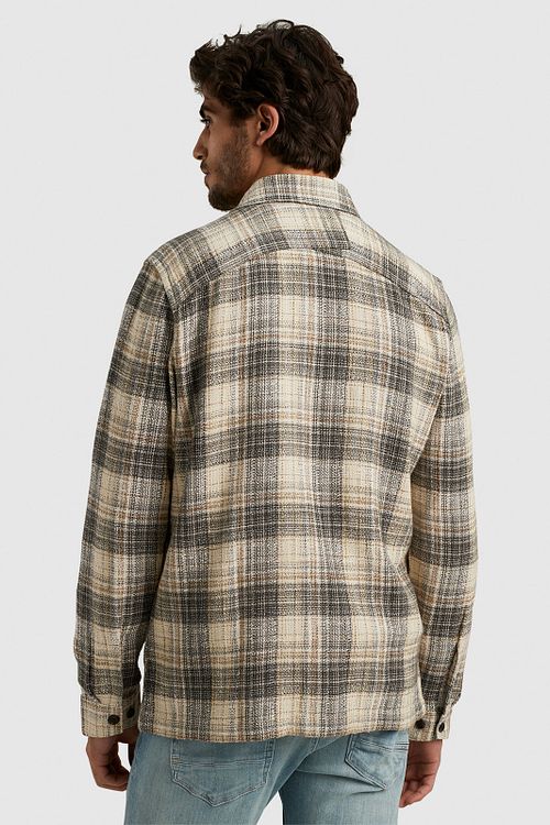 Cast Iron Overshirt w zieloną kratę Model / Achterkant