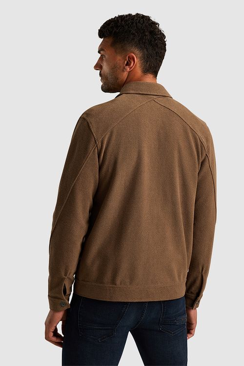 Cast Iron Overshirt Twill Jersey Brun Model / Achterkant