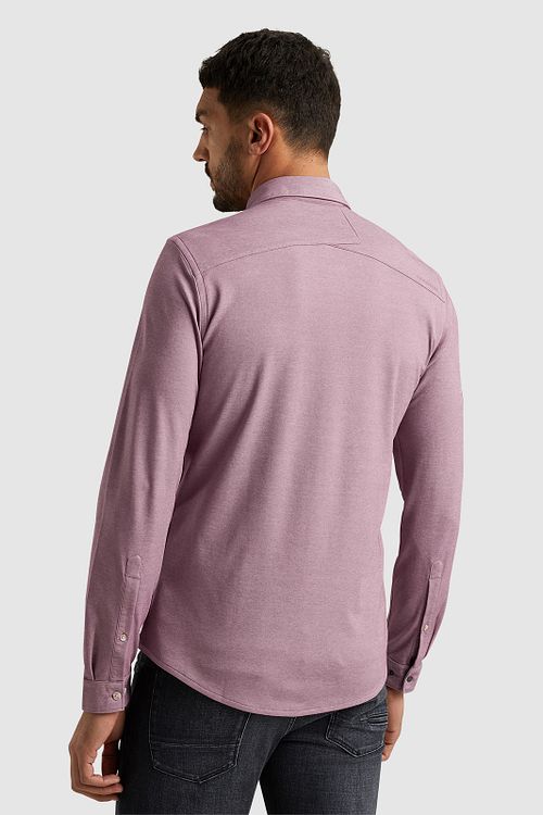 Cast Iron Skjorta Jersey Piqu&eacute; Mauve Model / Achterkant