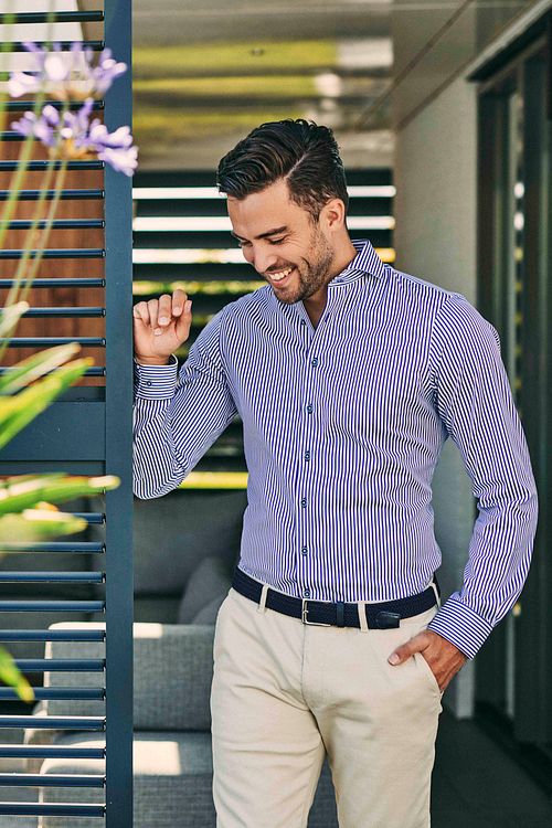 Ceinture Tissée Bleu Foncé Model / Voorkant avec Emiel