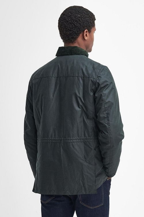 Chaqueta encerada Barbour Falstone verde oscuro Model / Achterkant