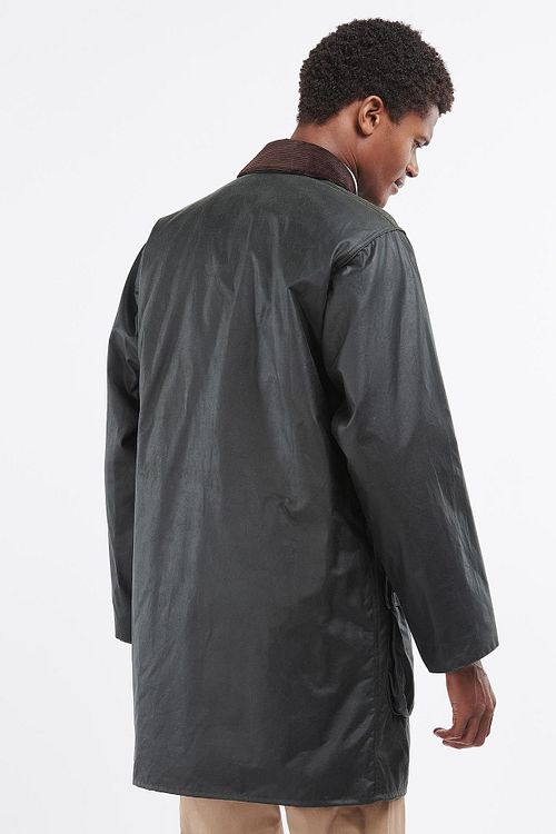 Barbour Border Wax kurtka zielona Model / Achterkant