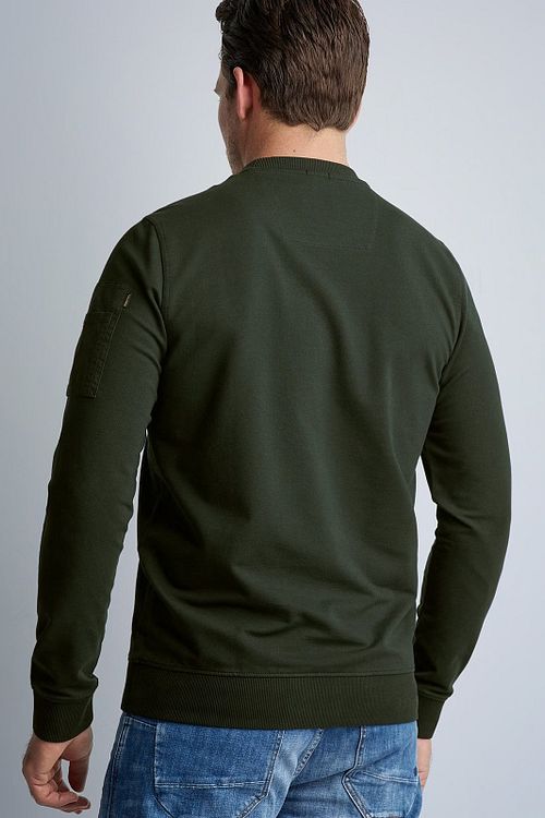Sweter PME Legend Airstrip w kolorze ciemnej zieleni Model / Achterkant