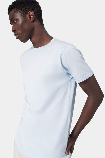 Colorful Standard T-shirt Bleu Polaire Model / Detail