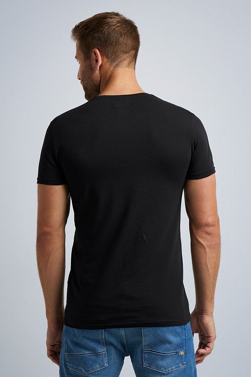 PME Legend Basic T-shirt 2-pack z dekoltem V czarny Model / Achterkant