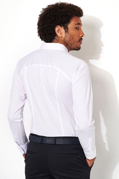 Camicia Desoto in piqué no stiro bianca Model / Achterkant