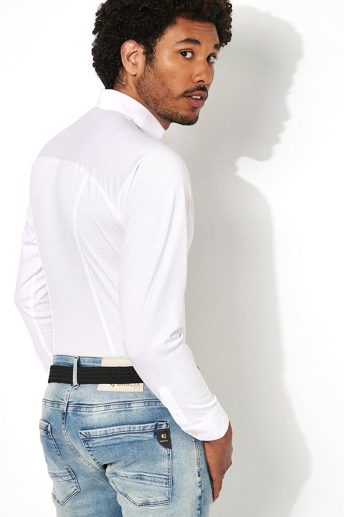 Camicia Desoto in jersey no stiro bianca Model / Achterkant