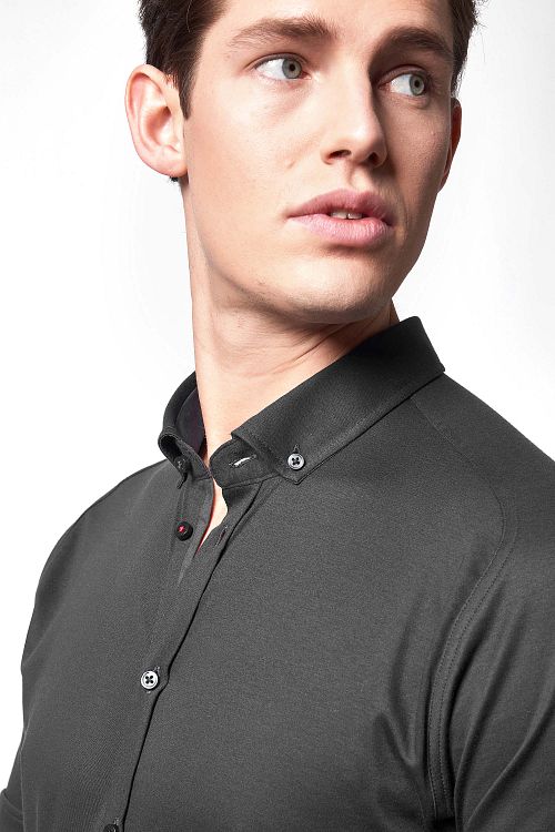 Desoto Chemise Manches Courtes Anthracite 083 Model / Zijkant