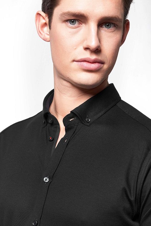 Desoto Shirt Short Sleeve Navy 057 Model / Detail