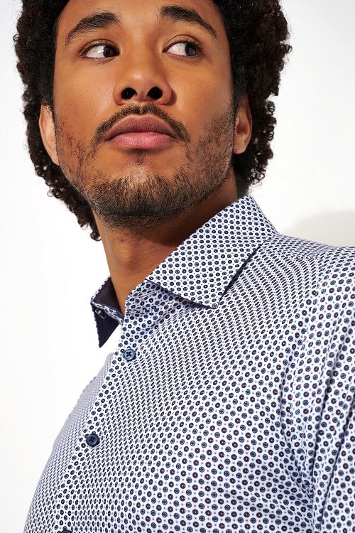 Desoto Skjorte Med Tryk Blå Model / Detail