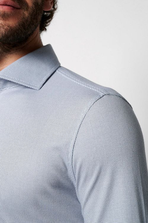 Desoto Essential Skjorte Hai Piqué Dots Blå Model / Detail
