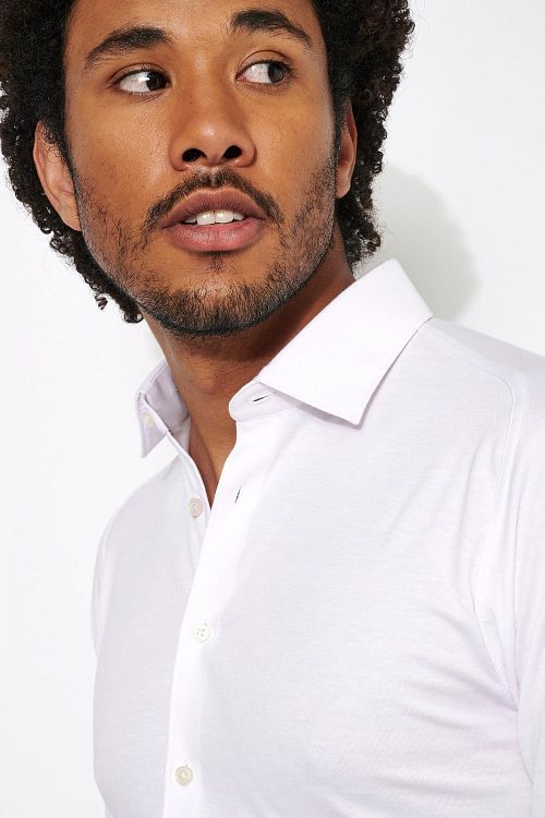 Desoto Skjorte Uten Stryk Jersey Hvit Model / Detail