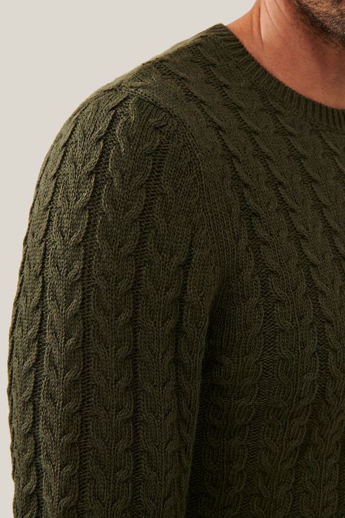 Cavallaro Orvieto Pullover Dunkelgrün Model / Detail