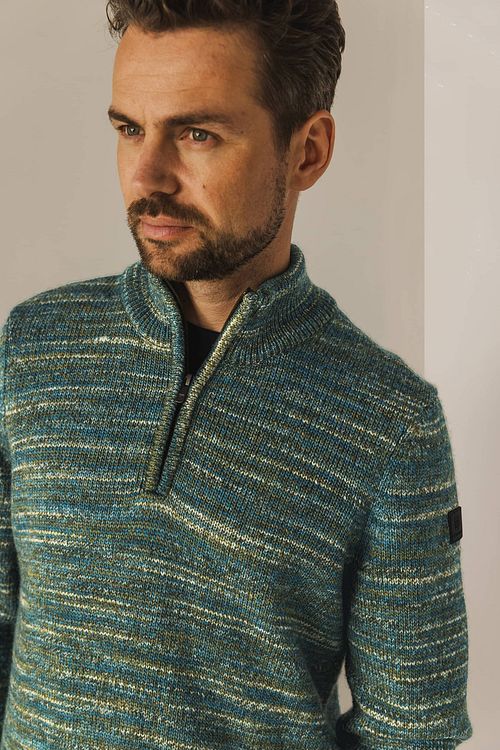 State Of Art Half Zip Pullover Melange Green Product / Detail