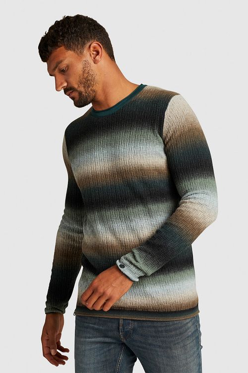 Cast Iron Sweater Stripes Multicolour Model / Voorkant