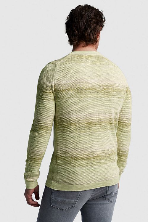 Cast Iron Sweater Stripes Green Model / Achterkant